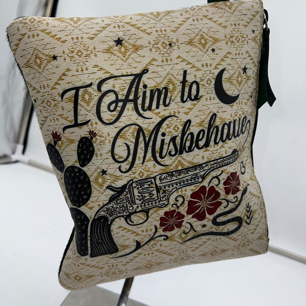 Cheekys Brand Southwest Desert Crossbody Purse I Aim to Misbehave Western